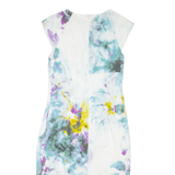 KAREN MILLEN Womens Pencil Dress White Floral Short Sleeve Knee Length UK 12