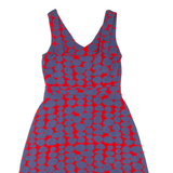 WHITE STUFF Womens Day Dress Red Viscose Spotted Sleeveless Knee Length UK 8