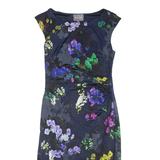 PHASE EIGHT Womens Pencil Dress Black Floral Short Sleeve Knee Length UK 8