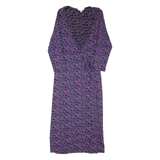 EAST Womens Wrap Dress Purple Viscose Spotted Long Sleeve Midi M