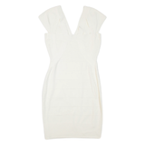 KAREN MILLEN Womens Pencil Dress Cream Viscose Sleeveless Short S