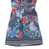 MONSOON Womens Day Dress Blue Viscose Floral Sleeveless Short UK 12