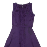 MONSOON Belted Womens Day Dress Purple Sleeveless Knee Length UK 8