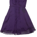 MONSOON Belted Womens Day Dress Purple Sleeveless Knee Length UK 8