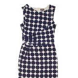 PHASE EIGHT Womens Pencil Dress Blue Spotted Sleeveless Knee Length M