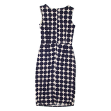 PHASE EIGHT Womens Pencil Dress Blue Spotted Sleeveless Knee Length M