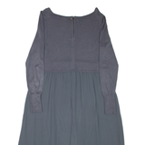 MINT VELVET Womens Day Dress Grey Viscose Long Sleeve Hi-Low L