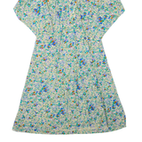 Womens Day Dress Beige Floral Long Sleeve Midi M