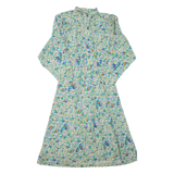 Womens Day Dress Beige Floral Long Sleeve Midi M