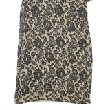 MICHAEL KORS Womens Shift Dress Black Silk Floral Short Sleeve Short L