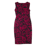 PHASE EIGHT Lined Womens Pencil Dress Red Floral Sleeveless Knee Length M