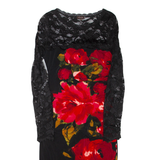 PHASE EIGHT Womens Bodycon Dress Black Viscose Floral Long Sleeve Midi M
