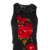 PHASE EIGHT Womens Bodycon Dress Black Viscose Floral Long Sleeve Midi M