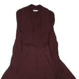 L.K. BENNETT Womens Day Dress Brown Viscose Long Sleeve Midi M