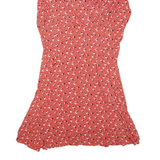 BODEN Womens Day Dress Red Viscose Floral Long Sleeve Midi UK 14