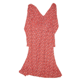 BODEN Womens Day Dress Red Viscose Floral Long Sleeve Midi UK 14