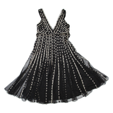 PHASE EIGHT Womens Day Dress Black Striped Sleeveless Knee Length M