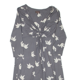 PHASE EIGHT Womens Day Dress Grey Viscose Long Sleeve Knee Length L