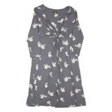 PHASE EIGHT Womens Day Dress Grey Viscose Long Sleeve Knee Length L