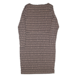 BODEN Womens Day Dress Brown Viscose Striped Long Sleeve Knee Length UK 14