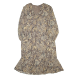 MINT VELVET Womens Day Dress Brown Animal Print Long Sleeve Long 2XL
