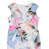 ROMAN Womens Day Dress Blue Viscose Floral Sleeveless Knee Length 2XL