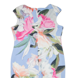 ROMAN Womens Day Dress Blue Viscose Floral Sleeveless Knee Length 2XL