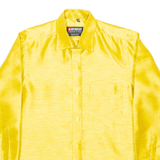 AMAZON REFLECTION OF STYLE Slim Fit Mens Plain Shirt Gold Long Sleeve M