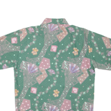 Mens Shirt Green Crazy Pattern M