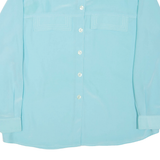 Womens Plain Shirt Blue 3/4 Sleeve L