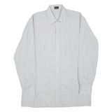 MASTER STYLE Mens Shirt Grey Striped Long Sleeve M