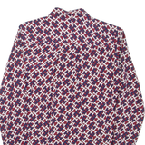 TOMMY HILFIGER Womens Shirt Red Viscose Geometric Long Sleeve UK 6