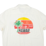FSBN Waikiki Beach Hawaii Mens Hawaiian Shirt Cream XL