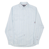 TOMMY HILFIGER Mens Shirt Blue Striped Long Sleeve S