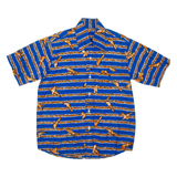 Birds Mens Shirt Blue Striped L