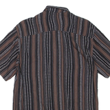 OZDEMIR Mens Shirt Brown Striped XL