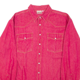 FREE LOOK Mens Plain Shirt Pink Long Sleeve L