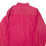 FREE LOOK Mens Plain Shirt Pink Long Sleeve L