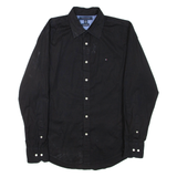 TOMMY HILFIGER Mens Plain Shirt Black Long Sleeve M