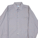 Mens Shirt Blue Check Long Sleeve XL