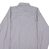 Mens Shirt Blue Check Long Sleeve XL
