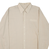 Mens Plain Shirt Beige Long Sleeve XL