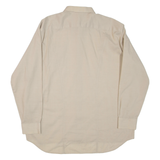 Mens Plain Shirt Beige Long Sleeve XL