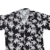Mens Hawaiian Shirt Black Floral M