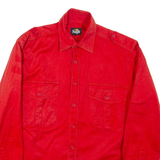 HAJK Mens Plain Shirt Red Long Sleeve S