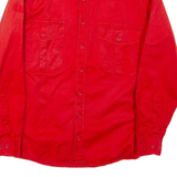 HAJK Mens Plain Shirt Red Long Sleeve S