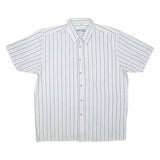 Mens Shirt White Striped XL
