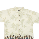 NO BOUNDARIES Mens Hawaiian Shirt Yellow Floral L