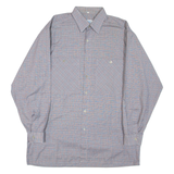 Mens Shirt Grey Check Long Sleeve L