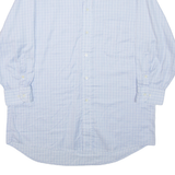 BOSS HUGO BOSS Mens Shirt Blue Check 3/4 Sleeve XL
